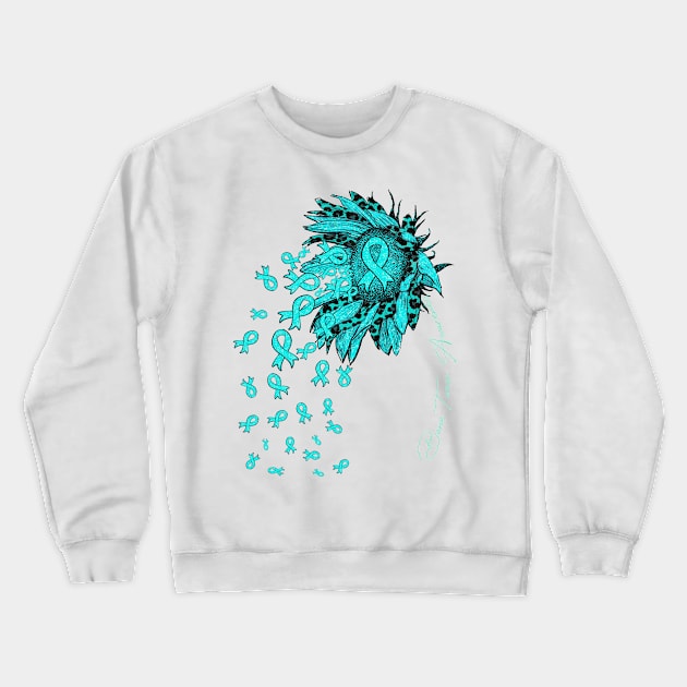 Bone Tumor Awareness - Sunflower ribbon flowers fall Crewneck Sweatshirt by Lewis Swope